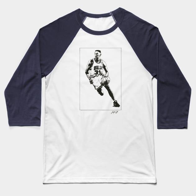 Scottie Pippen Baseball T-Shirt by Jack Browning